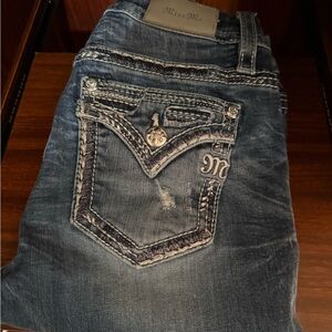 Miss Me Women's Distressed Blue Boot Cut Jeans